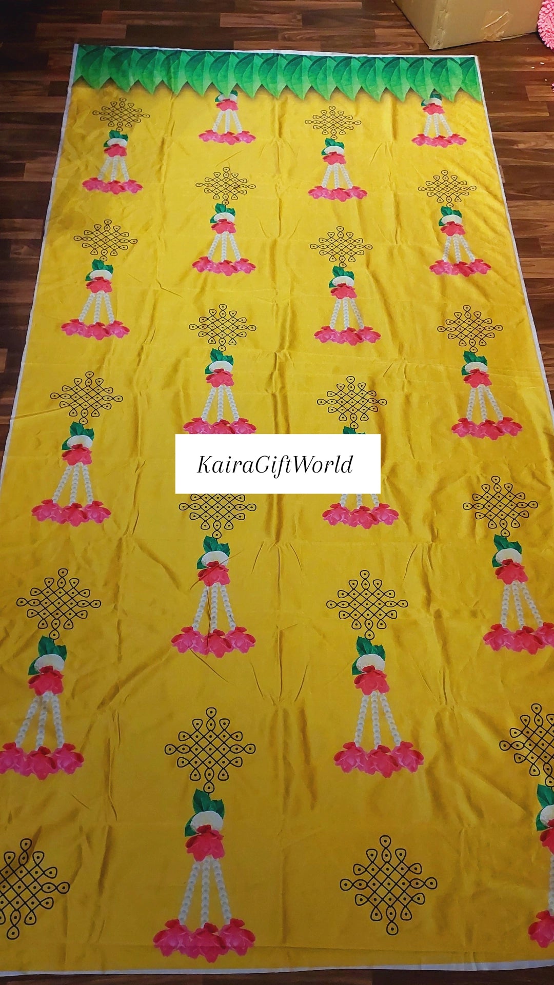 Yellow Kolam Backdrop cloth!!!