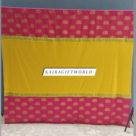 Pink Lotus Yellow Backdrop Cloth