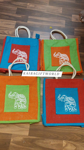 Elephant design Jute Bag