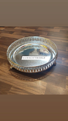 German Silver Round Tray-K43