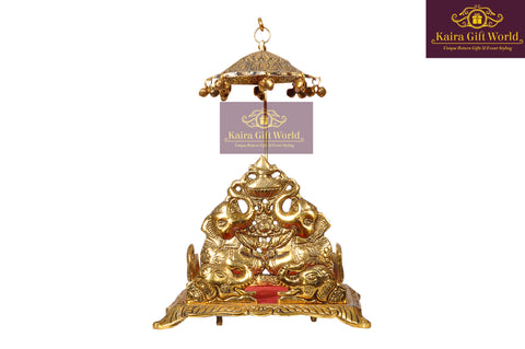 Elephant Theme Mandir-brass metal-KairaGiftWorld