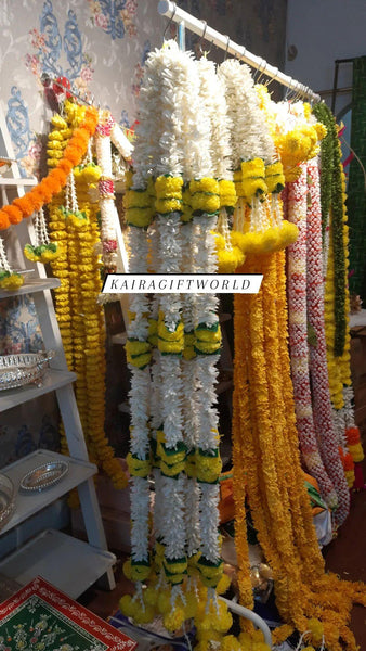 Yellow and White Plastic Hangings